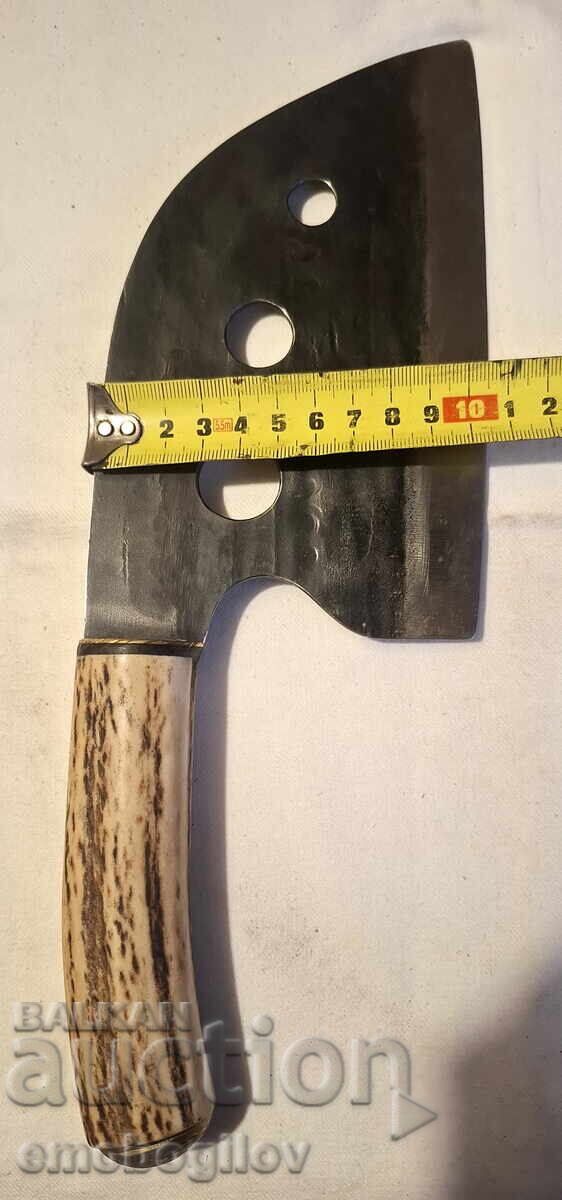 Hand-Forged Cleaver-ALMAZAN Deer Antler Sheath UNIQUE - 5