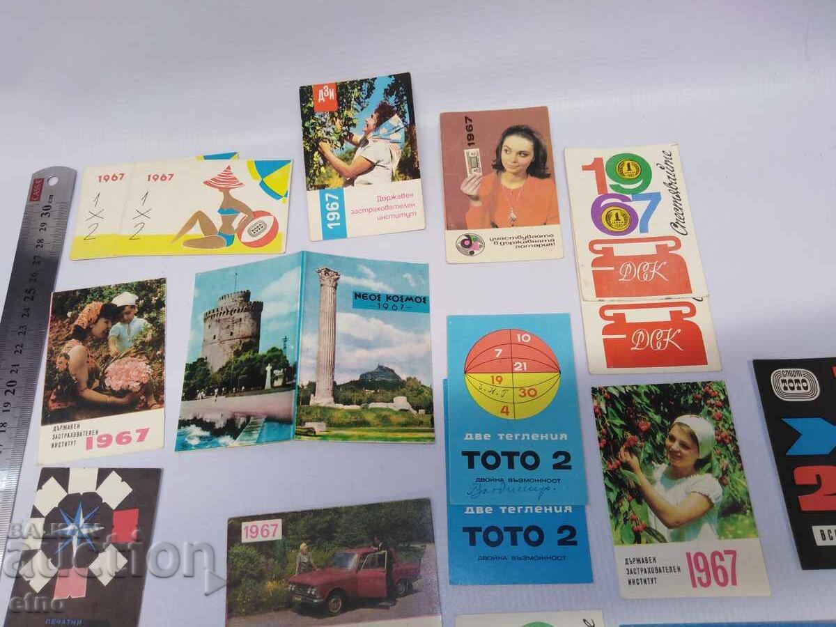 Licitație CALENDARE VECHI DIN 1967 - 20 BUCĂȚI, calendar, calendar mic