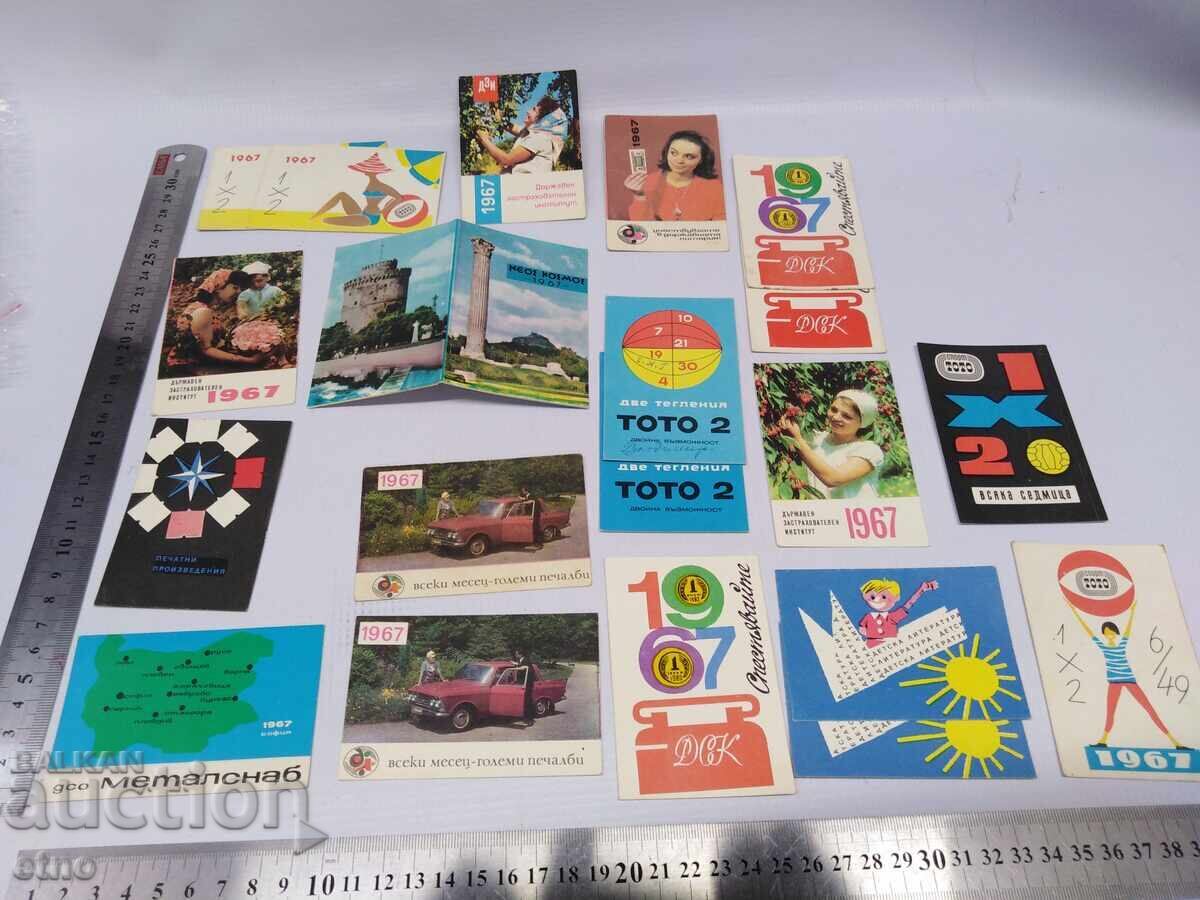 CALENDARE VECHI DIN 1967 - 20 BUCĂȚI, calendar, calendar mic