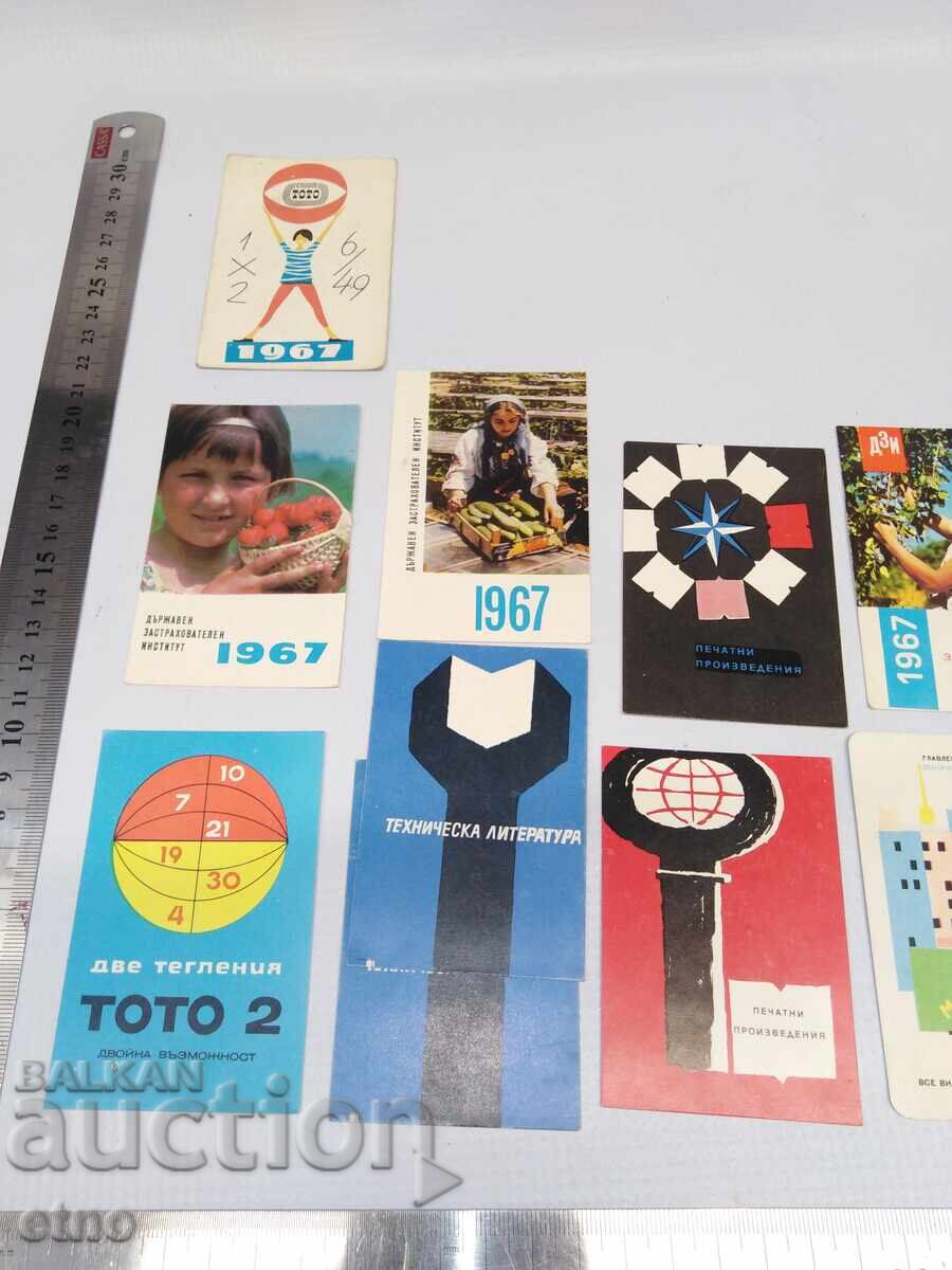 1967 CALENDARE VECHI - 14 BUCĂȚI, calendar, calendar mic cu preț € 0.01 | 0.02 BGN