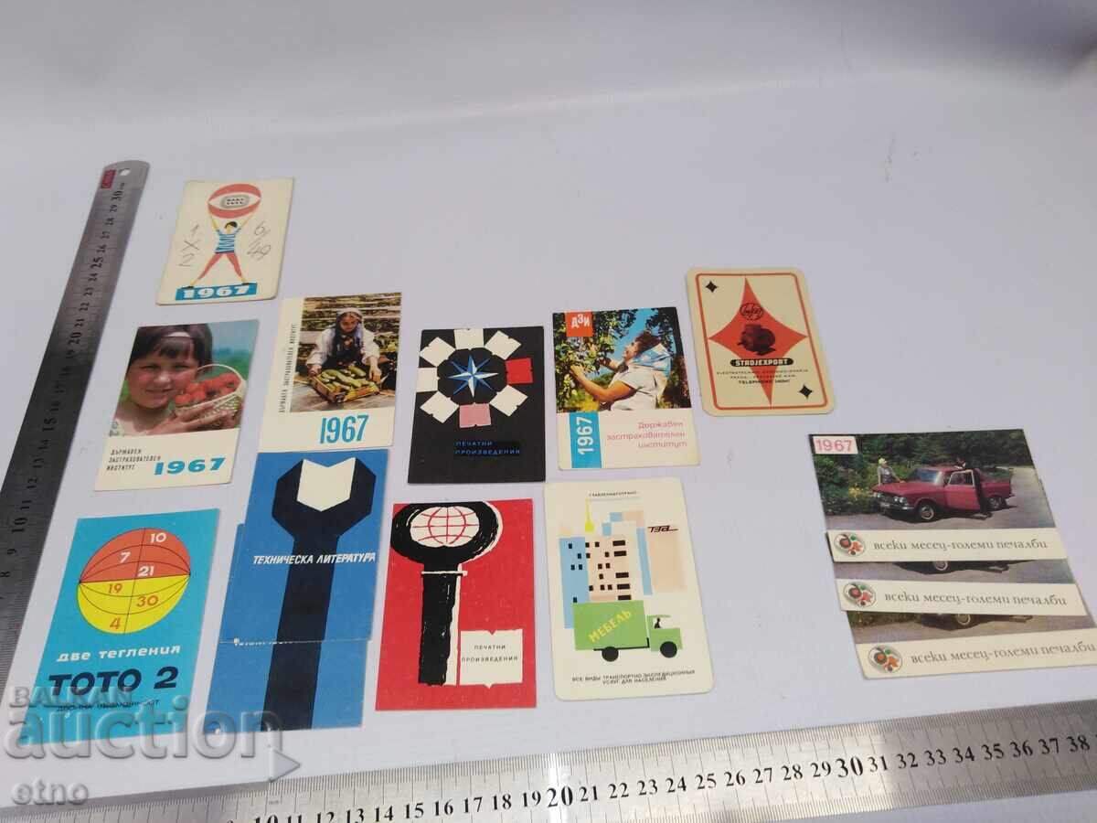 1967 CALENDARE VECHI - 14 BUCĂȚI, calendar, calendar mic