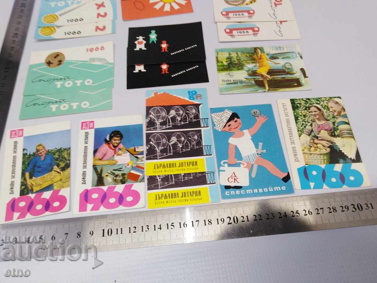Licitație 1966 CALENDARE VECHI-16 BUCĂȚI, calendar, calendar mic