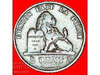 Ⰺ LEOPOLD AL II-LEA (1865-1909): BELGIA ★ 2 CENTIME 1876 FRANCEZĂ!