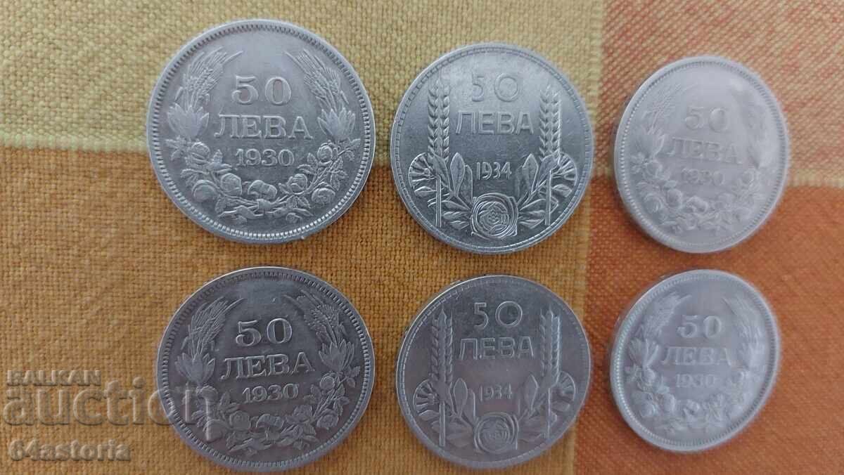 50 leva, monedă bulgărească de argint, țar Boris, țar cu preț € 79.00 | 154.51 BGN