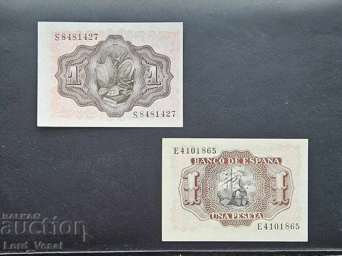 Испания  Сет от 2 х 1 Песета 1951+1953 UNC с цена € 13.00 | 25.43 лв.