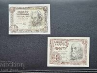 Spania Set de 2 x 1 Peseta 1951+1953 UNC
