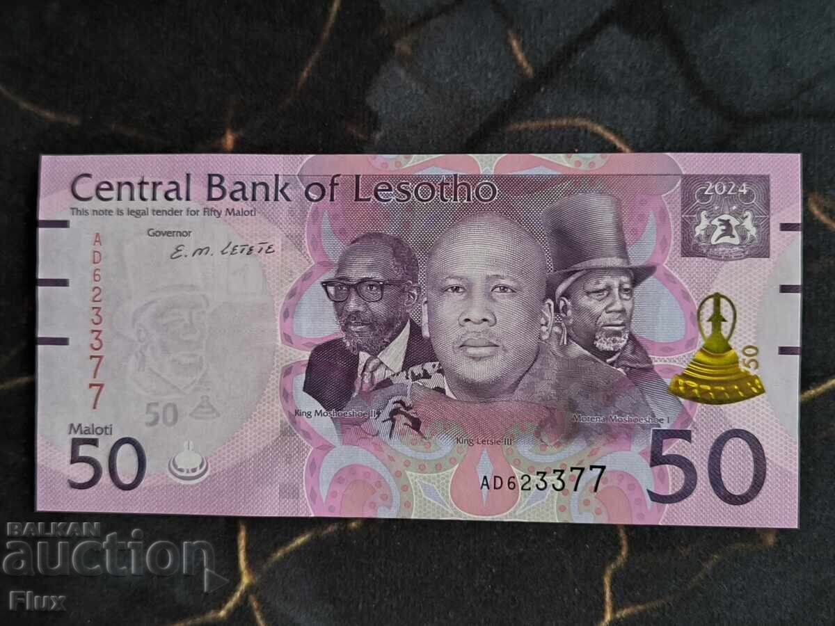 Bancnotă - Lesotho - 50 Maloti UNC | 2024 Bancnotă - Lesotho - 50 Maloti UNC | 2024