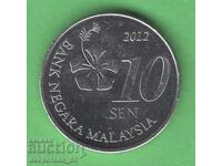 (¯`'•.¸   10 сен 2012  МАЛАЙЗИЯ UNC   ¸.•'´¯)