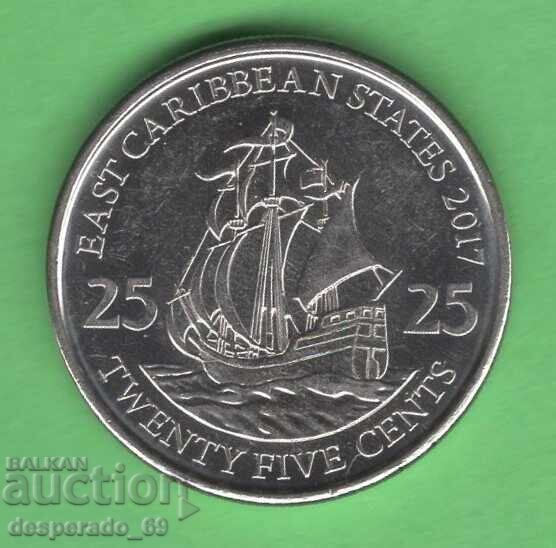 (¯`'•.¸ 25 cenți 2017 STATELE CARAIBELOR DE EST ¸.•'´¯)