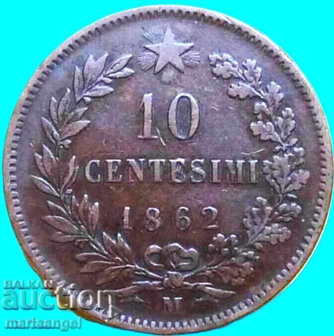 10 centesimi 1862 Italia M-Milano Victor Emanuel 30mm - 6