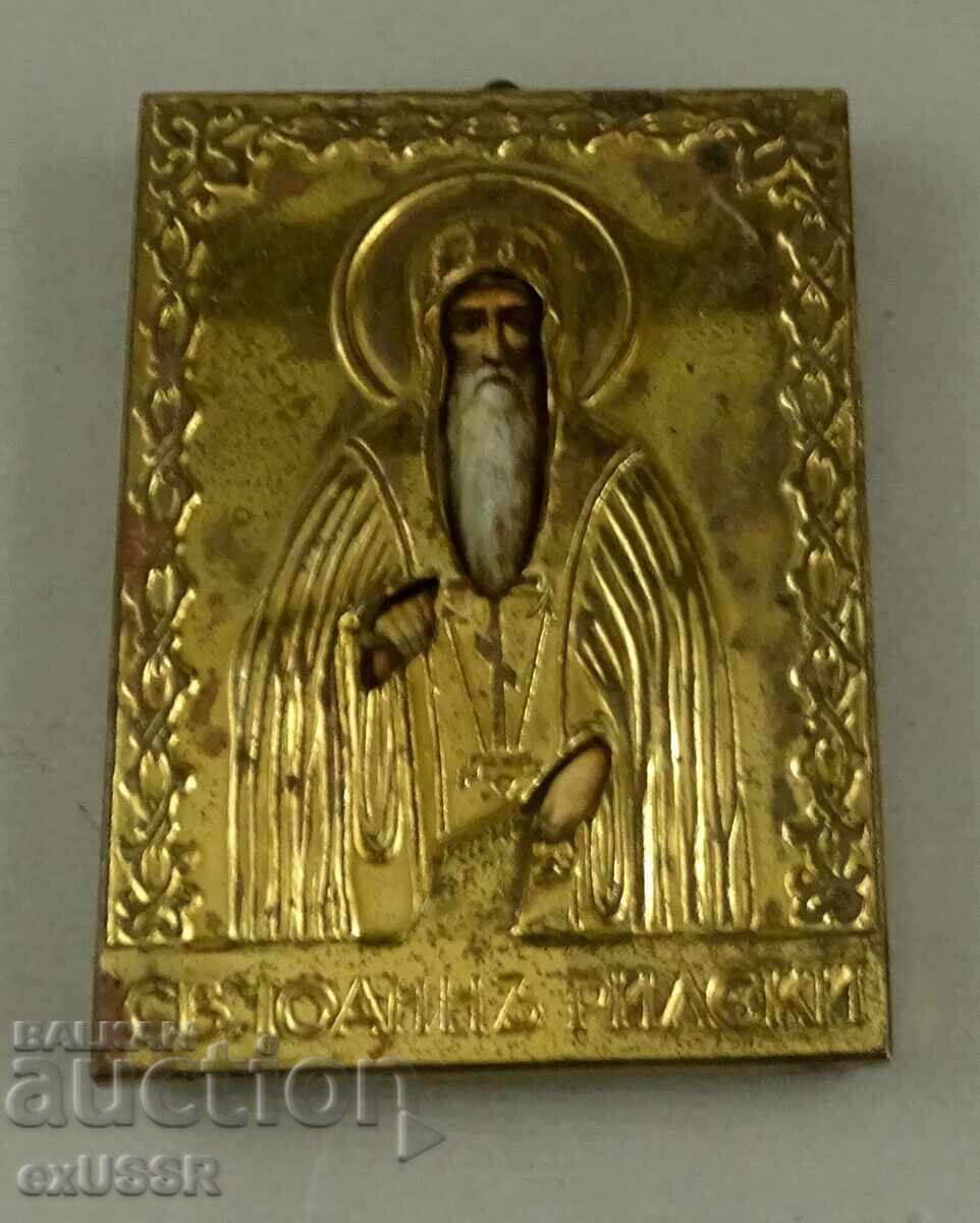 Auction Old small metal icon of St. John of Rila Auction Old small metal icon of St. John of Rila