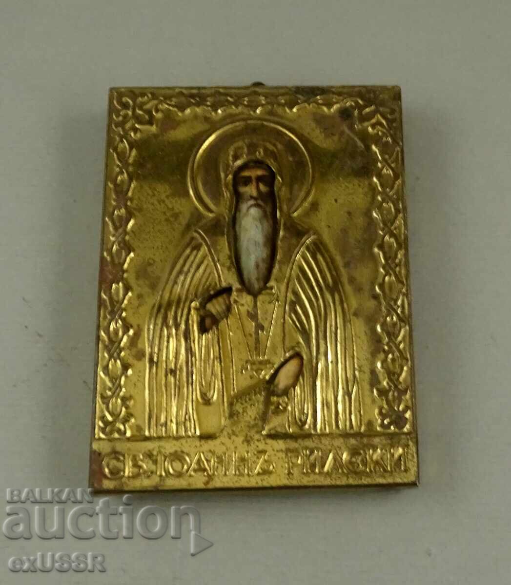 Delivery of Old small metal icon of St. John of Rila Delivery of Old small metal icon of St. John of Rila