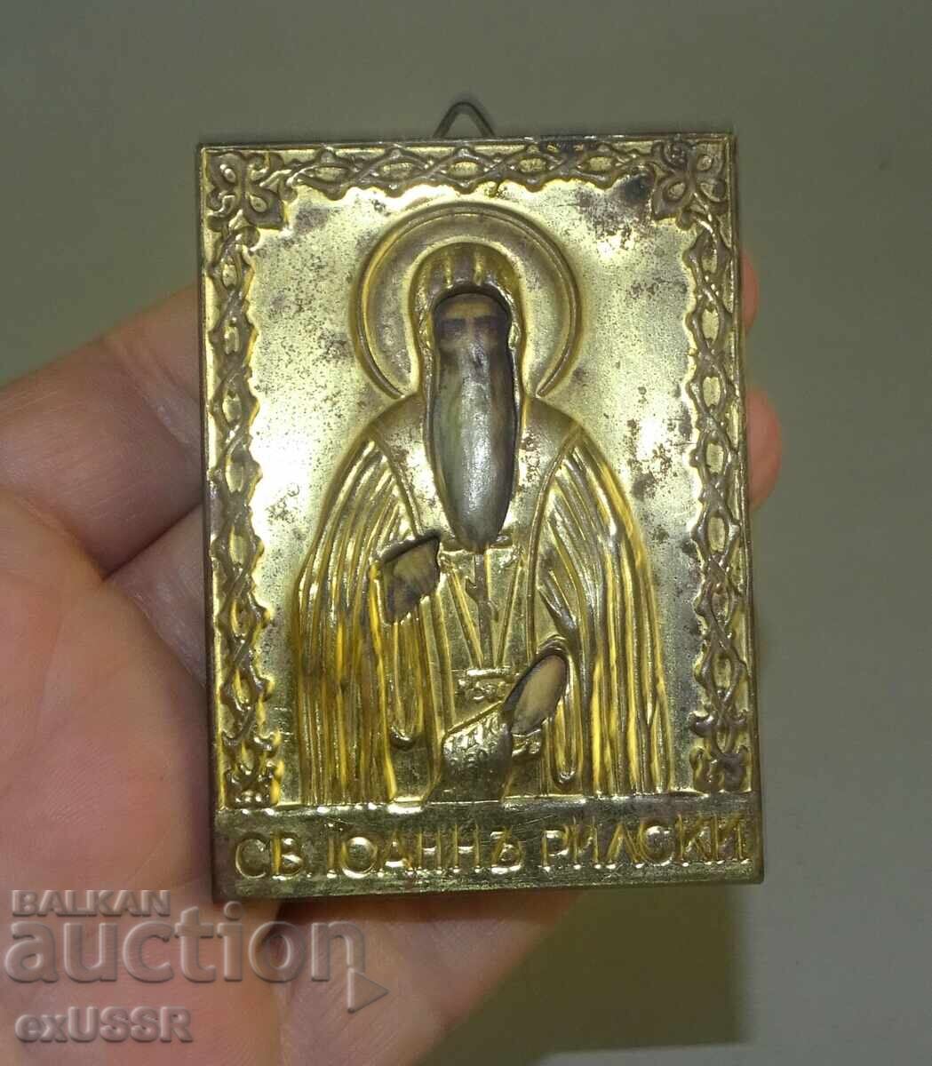 Old small metal icon of St. John of Rila Old small metal icon of St. John of Rila