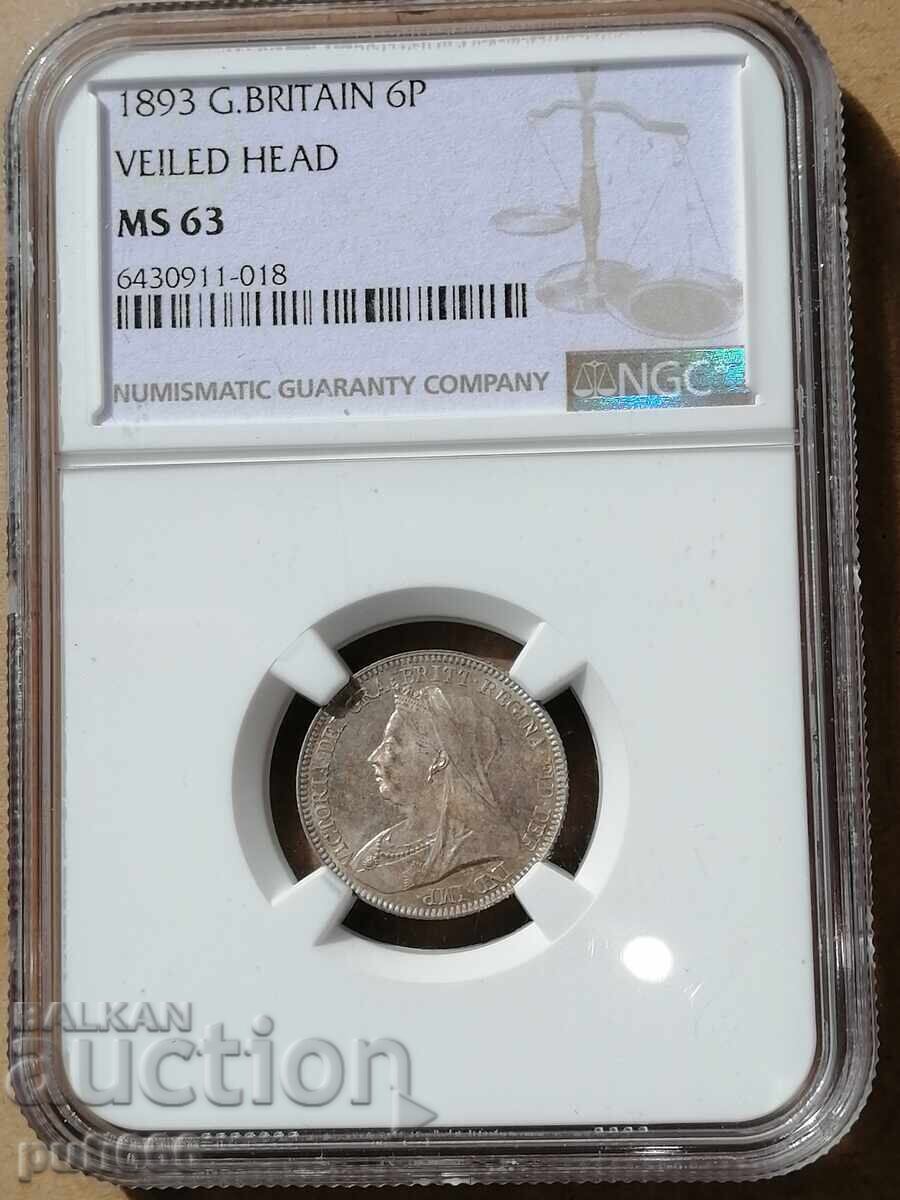 Delivery of 6 pence 1893 MS63