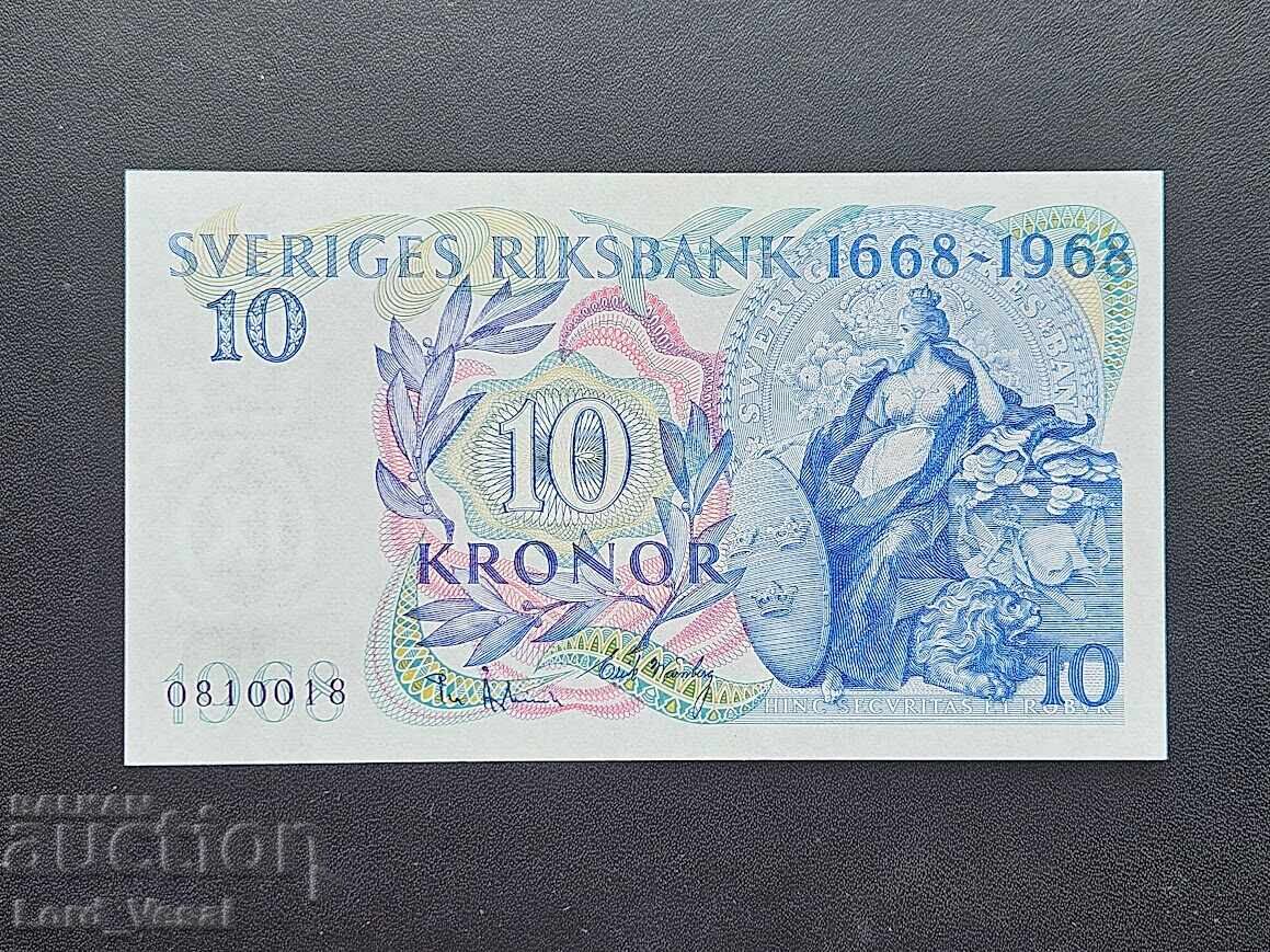 Suedia 10 Coroane 1968 UNC
