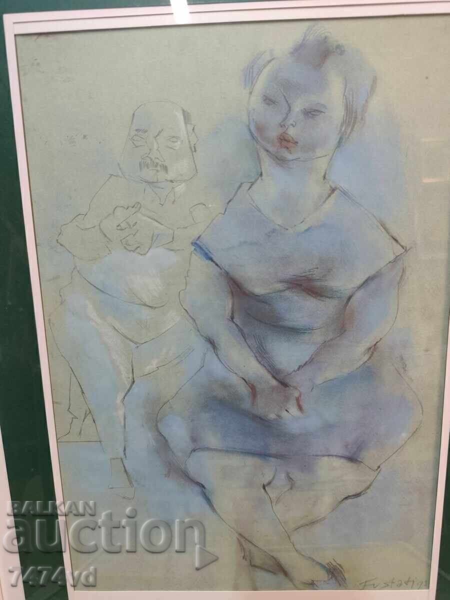 Evstati Marinov – Compoziție figurativă (Tehnică mixtă) cu preț € 125.00 | 244.48 BGN