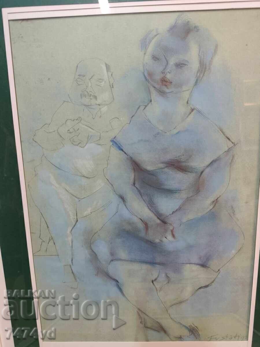 Евстати Маринов – Фигурална композиция (Смесена техника) с цена 100.00 €