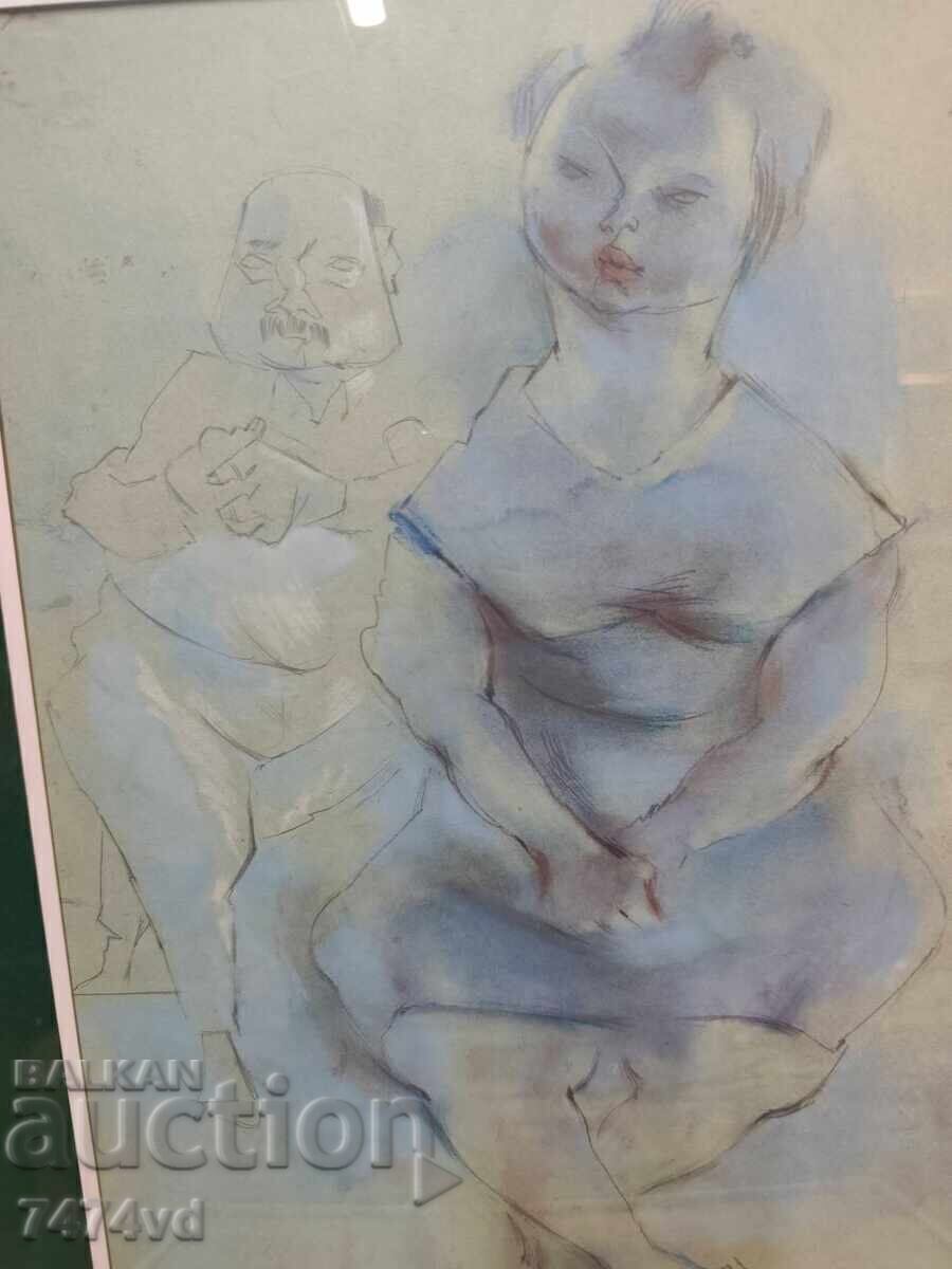 Livrarea Evstati Marinov – Compoziție figurativă (Tehnică mixtă)
