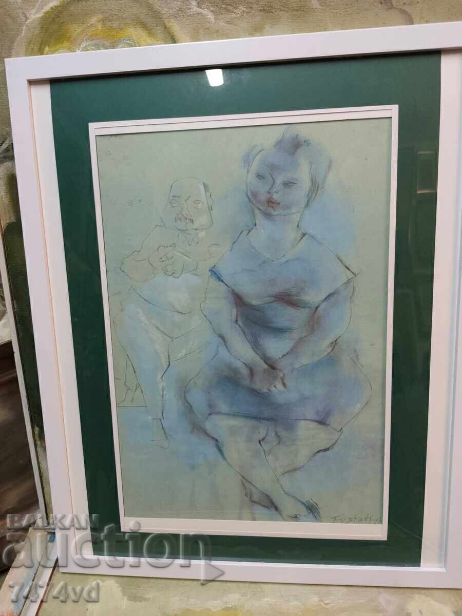Evstati Marinov – Figurative Composition (Mixed Media)