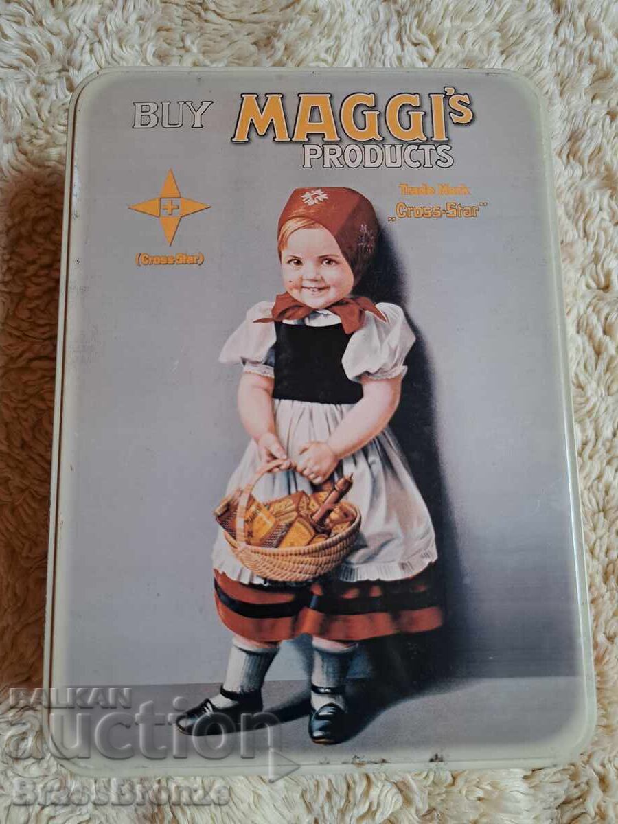 Cutie metalică veche Maggi pentru depozitare