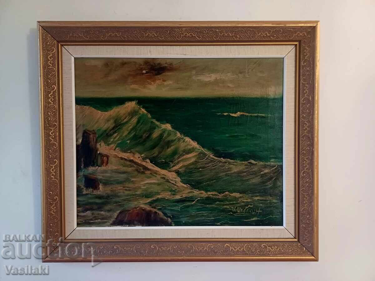 Beautiful old oil painting on canvas Beautiful old oil painting on canvas