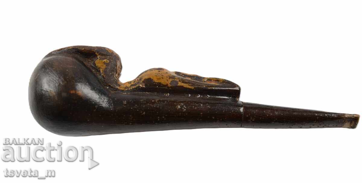 Licitație Pipă veche din lemn cu sculptură manuală