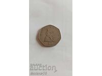 50 de pence noi 1977 Elisabeta a II-a