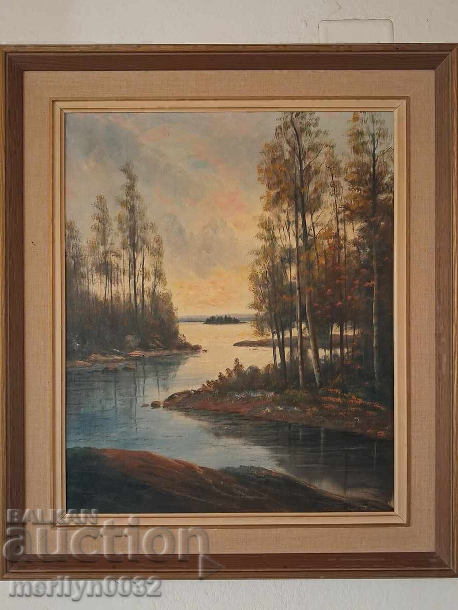 Картина живопис пейзаж платно масло 57/50 см - 7