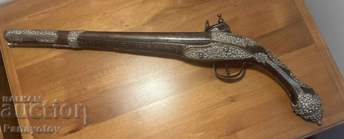 PISTOL LIGHTER FLINT CAPS SILVER CORAL NIELLO - 5
