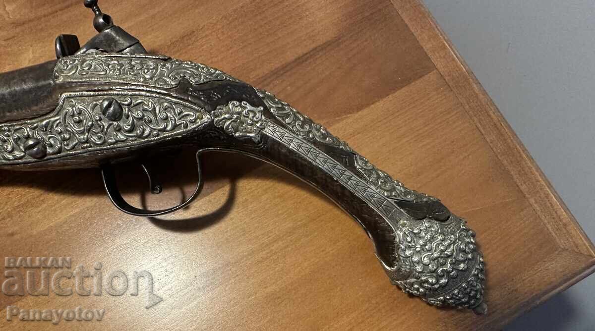 PISTOL LIGHTER FLINT CAPS SILVER CORAL NIELLO - 6