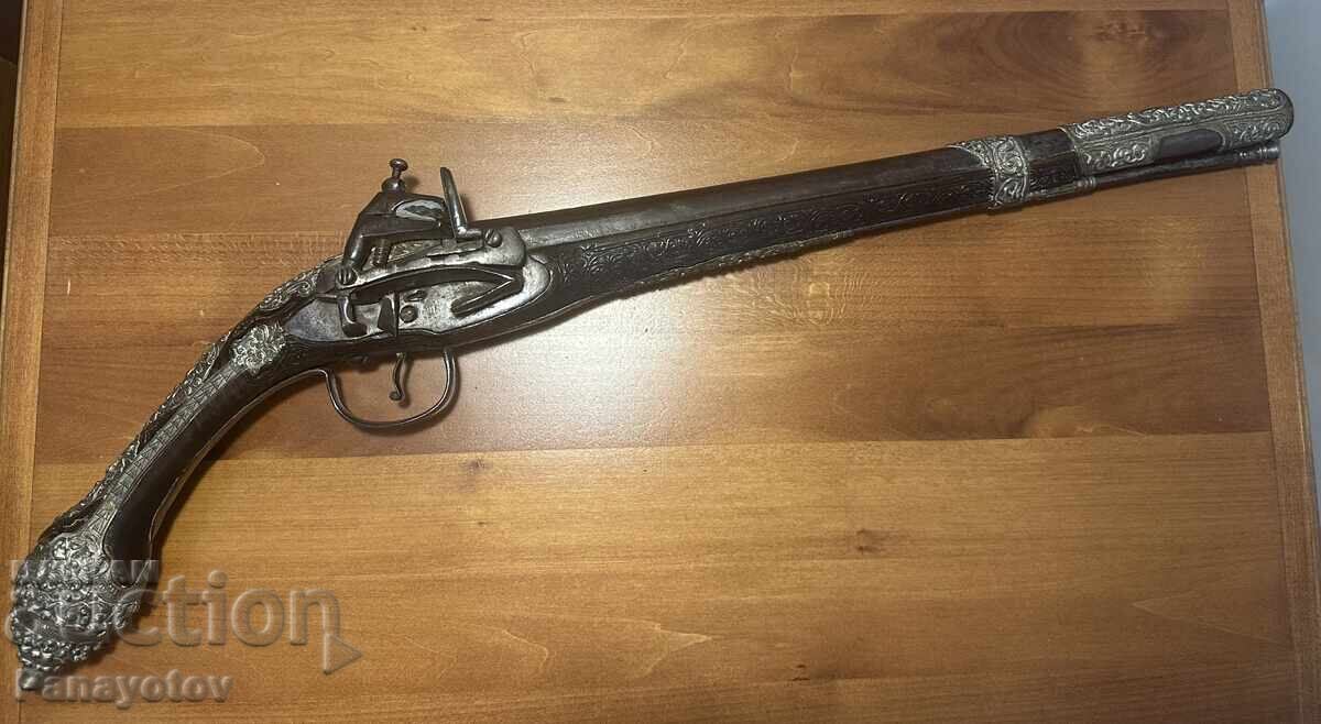PISTOL LIGHTER FLINT CAPS SILVER CORAL NIELLO