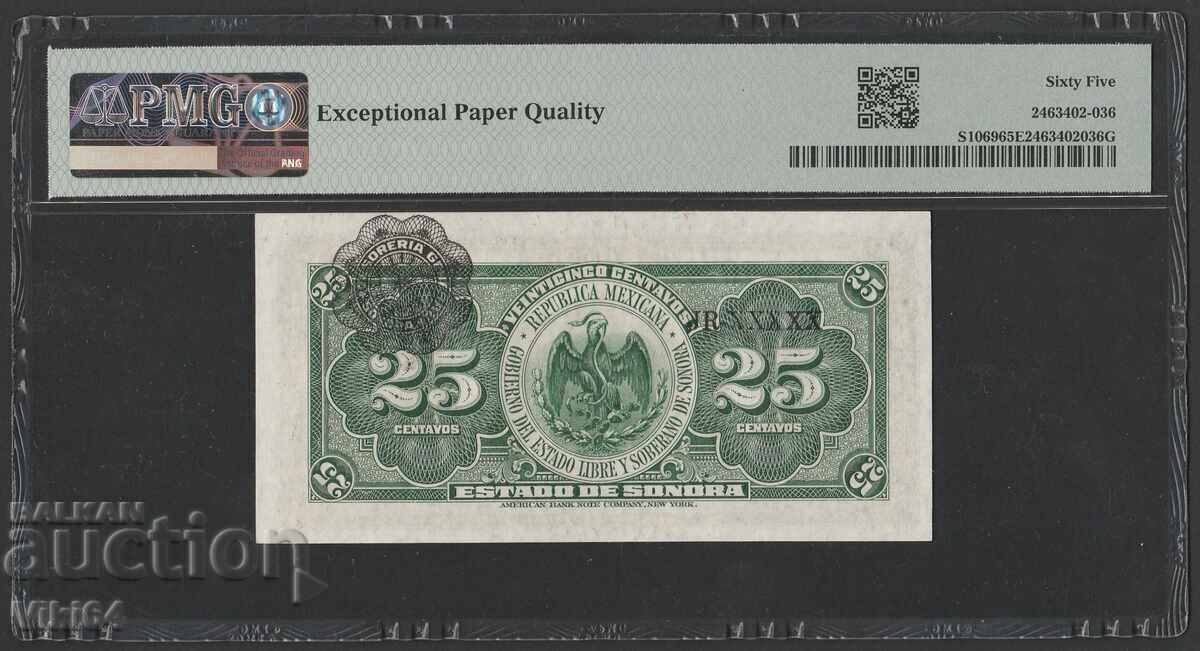 PMG 65 Bancnotă Mexic 25 Centavos 1915 cu preț € 85.00 | 166.25 BGN PMG 65 Bancnotă Mexic 25 Centavos 1915 cu preț € 85.00 | 166.25 BGN