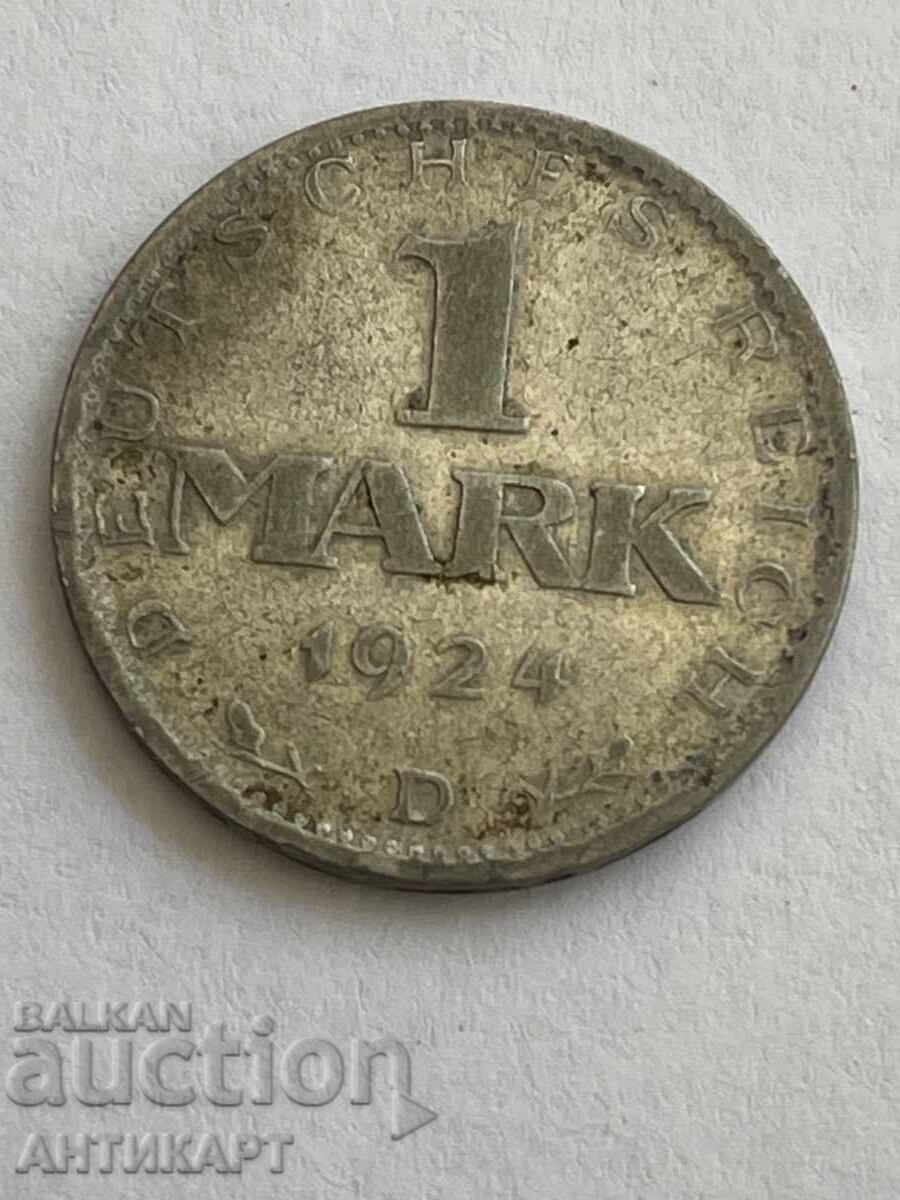 monedă de argint 1 marcă argint 1924 Germania