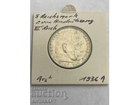 monedă de argint 5 mărci reichsmark argint 1936 Germania