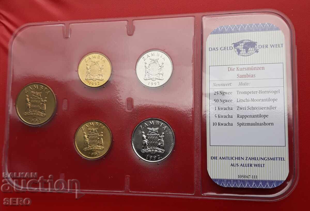 Zambia-SET 1992 din 5 monede cu preț € 12.00 | 23.47 BGN Zambia-SET 1992 din 5 monede cu preț € 12.00 | 23.47 BGN