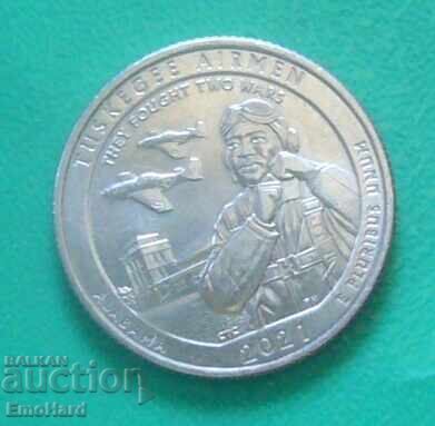 SUA Beautiful America 1/4 dolar 2021 Tuskegee Airmen D SUA Beautiful America 1/4 dolar 2021 Tuskegee Airmen D