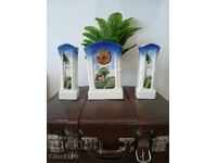 Vintage ceramic clock set with matching decorative vases ️