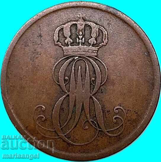 2 пфенига 1851 Германия Хановер 2 пфенига 1851 Германия Хановер