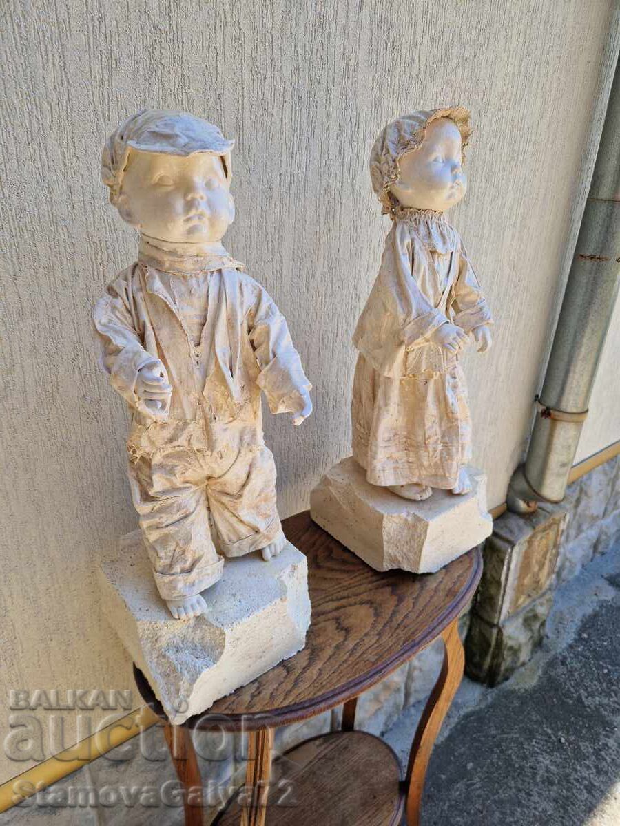Pair of Unique Antique French Papier-Mâché Figures - 6