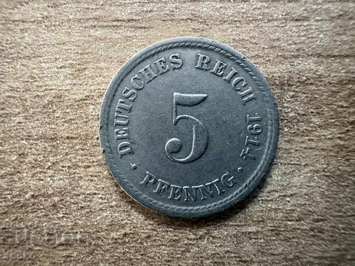 Germania - 5 pfennigi (1914) - A