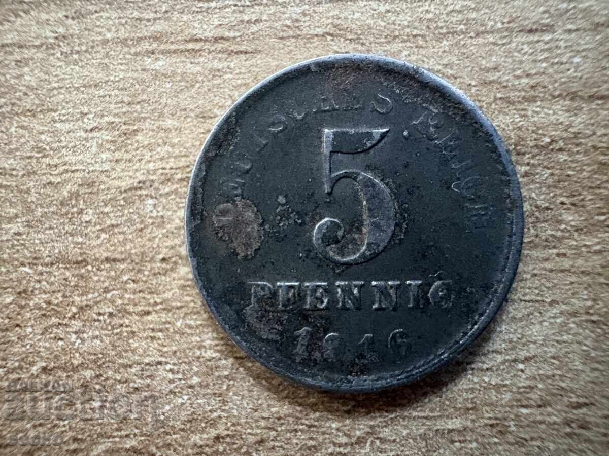 Germania - 5 pfennig (1916) - D