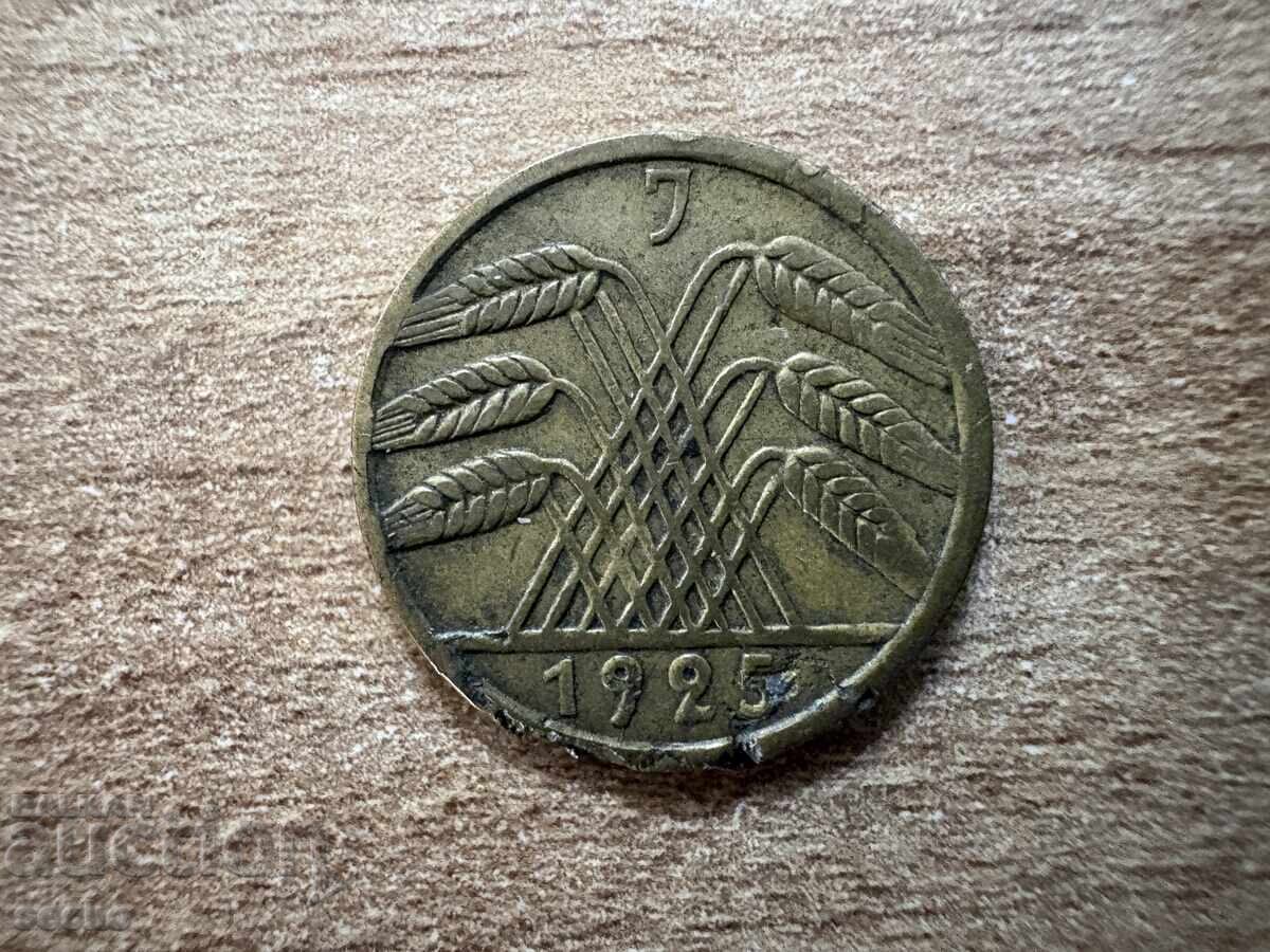 Germania - 5 reichsfenning (1925) - J cu preț € 0.50 | 0.98 BGN