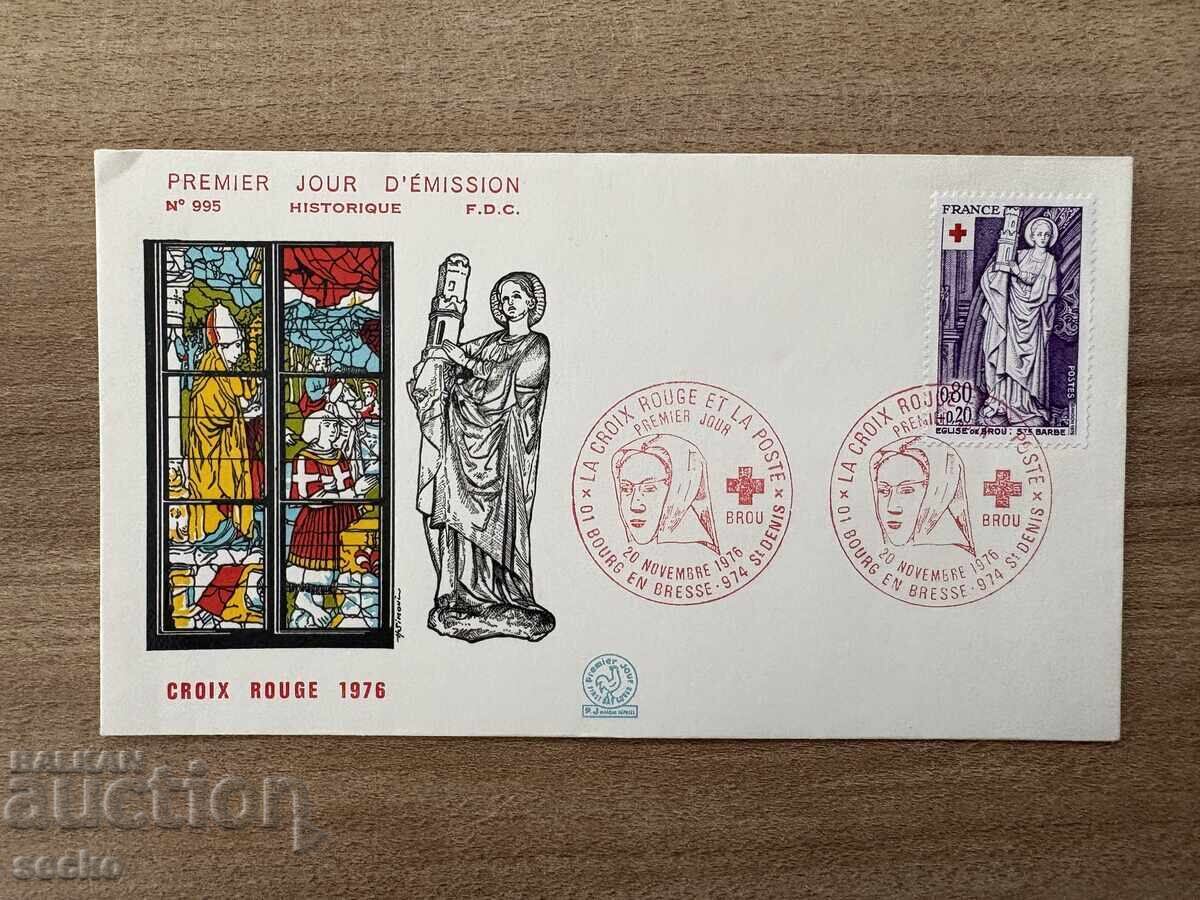 Franța - Plic prima zi - Crucea Roșie (1976)