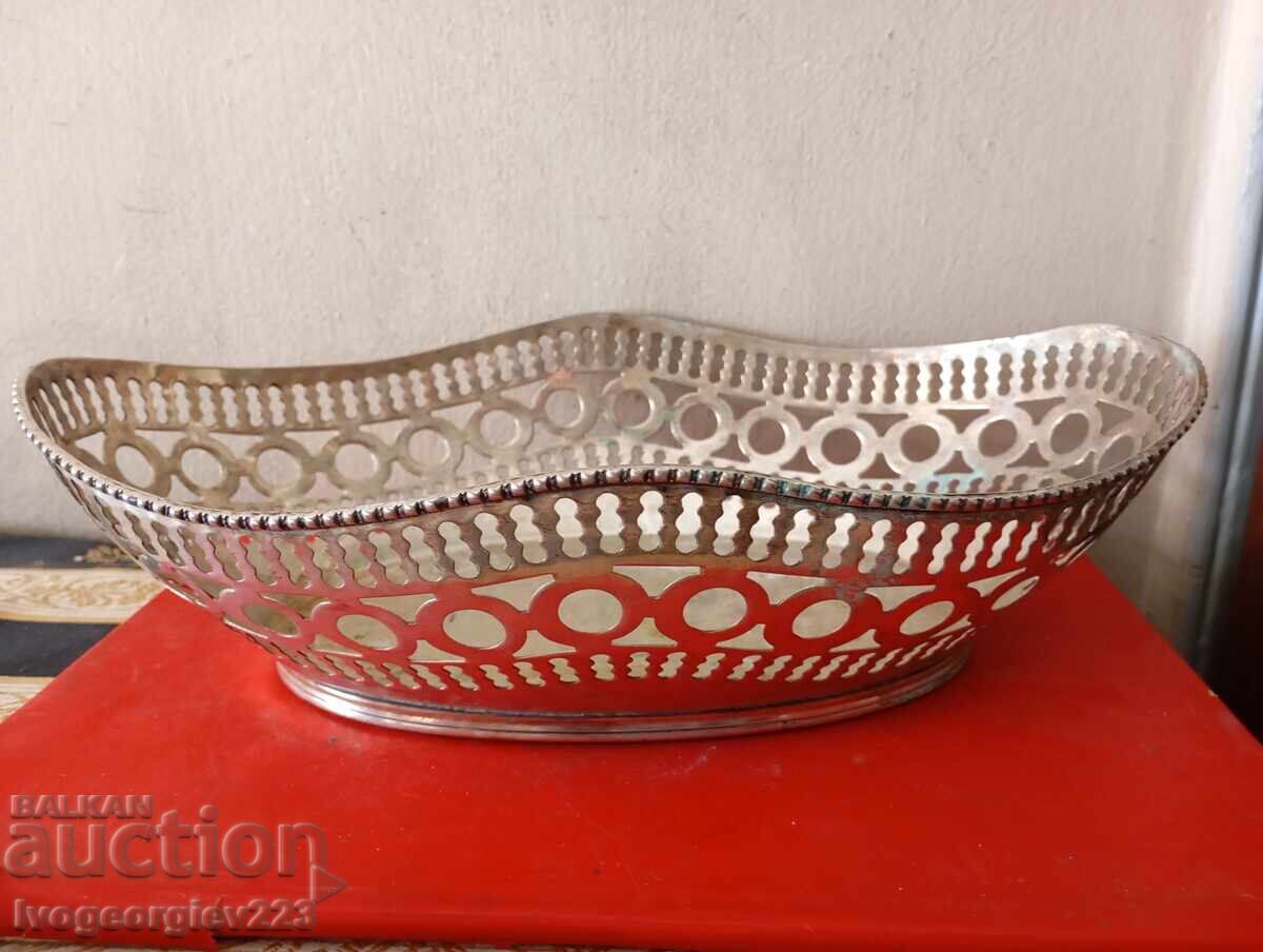 Silver-plated fruit bowl, bowl, basket Art Nouveau