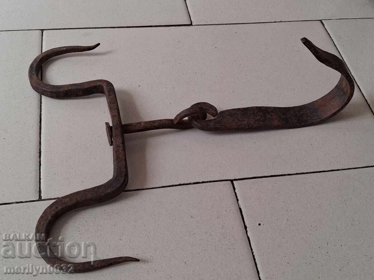Cârlig antic din fier forjat, cârlig dublu - 5