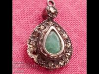Diamonds, emerald. Pendant