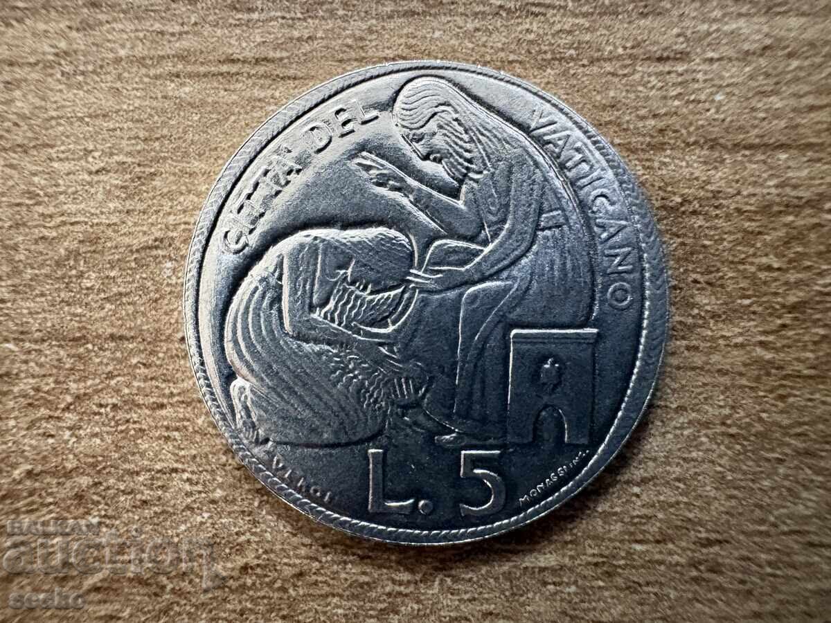 Vatican - 5 Lire (1975) - Holy Year