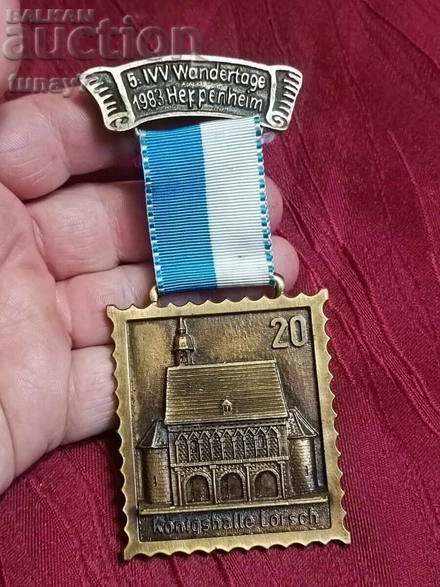 Medalie vintage ordin distincție premiu Bronz masiv Medalie vintage ordin distincție premiu Bronz masiv