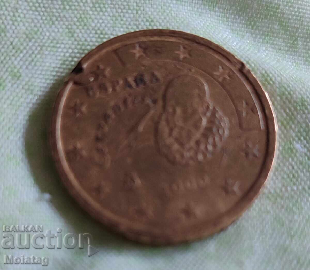 Spain, 2000 - 50 euro cents, with a slight defect, unique with price € 1.01 | 1.98 BGN