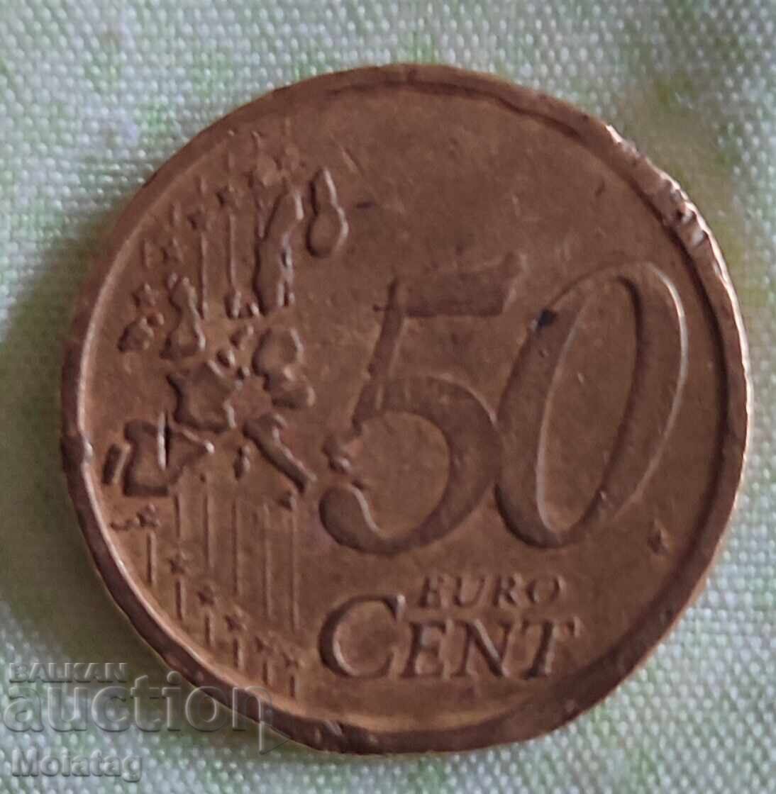 Spain, 2000 - 50 euro cents, with a slight defect, unique